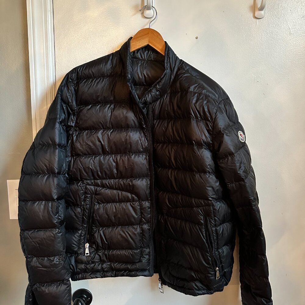 MONCLER Longue Saison Puffer Jacket, Men's, Black, Size 5